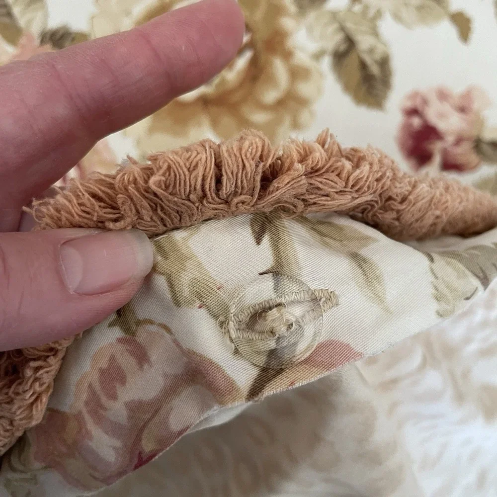 Charter Club Antique Floral King Size Duvet Cover 2 Euro Shams Reversible Fringe